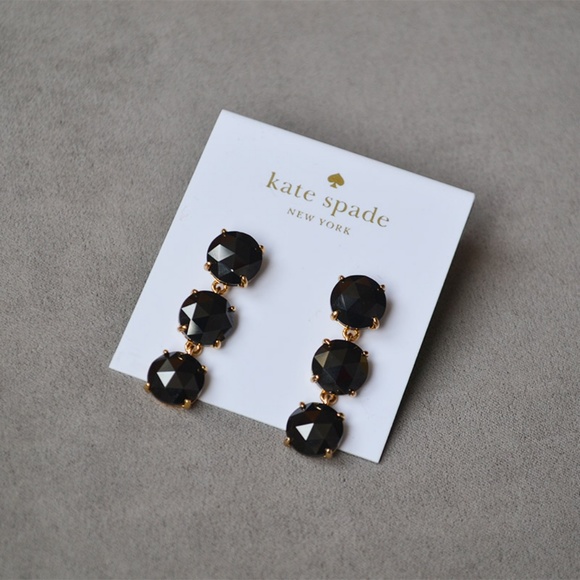kate spade Jewelry - Kate Spade Black Crystal Drop Earrings